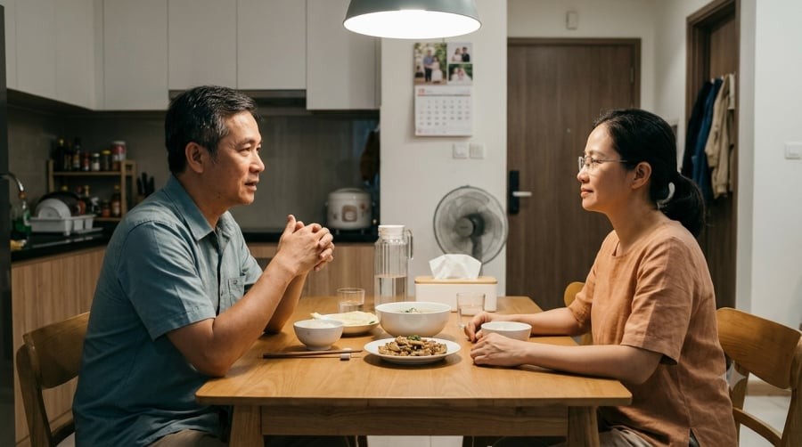 Một cuộc trò chuyện chân thành giúp vợ chồng hiểu rõ cảm xúc của nhau và tìm cách giải quyết những khúc mắc trước khi khoảng cách ngày càng lớn.