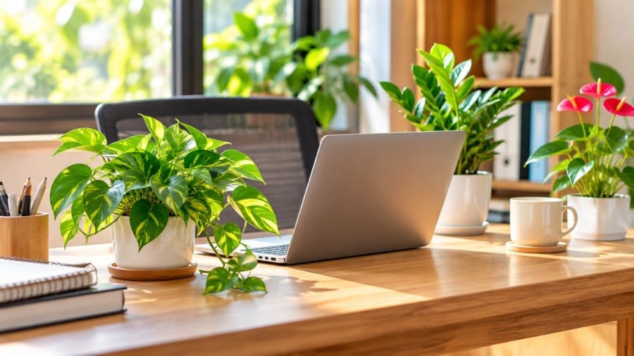 Muốn để cây trên bàn làm việc hãy chú ý điều này
