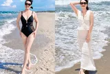 Nghệ sĩ Vân Dung diện áo tắm khoe dáng nét căng hút nghìn like, 51 tuổi được khen "thua gì các nàng hậu"