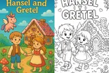 Tranh tô màu Hansel và Gretel, bé theo chân hai anh em vượt qua khu rừng và khám phá thế giới cổ tích đầy màu sắc