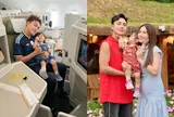 Con gái Kha Ly - Thanh Duy lần đầu được đi máy bay hạng thương gia, ăn diện xinh xắn như búp bê