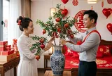 Vì sao người xưa lại chuộng cắm cành lựu trong phòng tân hôn?