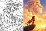 Cùng "Vua sư tử" Simba khám phá thế giới hoang dã qua tranh tô màu sinh động, bé được thỏa sức sáng tạo