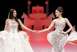 Kỳ Duyên - Đoàn Thiên Ân diện váy cưới lộng lẫy, nắm tay nhau trên sàn catwalk