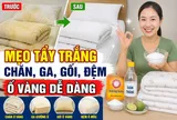 Mẹo tẩy trắng chăn, ga, gối, đệm ố vàng dễ dàng