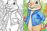 Tranh tô màu Peter Rabbit cho bé mầm non, vừa chơi vui, vừa phát huy trí tưởng tượng