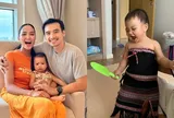 Con gái H'Hen Niê mặc trang phục truyền thống do bà ngoại tặng, là em bé Ê Đê da nâu, mắt sáng hồn nhiên