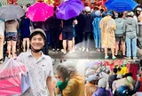 Người dân đội mưa, đứng xếp hàng đông nghẹt, chờ hơn một tiếng để mua bánh trung thu ở TP.HCM