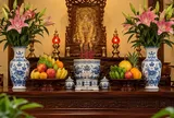 Vị trí lọ hoa trên ban thờ: 1 lọ thì đặt bên nào, 2 lọ thì đặt ra sao, đừng tùy tiện