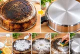 Mẹo hay làm sạch đáy nồi chảo cháy đen lâu ngày