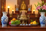 Vì sao không nên để bình hoa trống trên ban thờ?