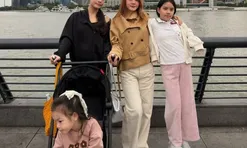 Phạm Quỳnh Anh đưa 3 con gái đi du lịch Thượng Hải, ái nữ đầu lòng nay trổ mã cao vượt mẹ