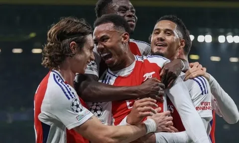 Thắng 5-1 ngay tại Lisbon, Arsenal 'làm mưa làm gió' ở Champions League