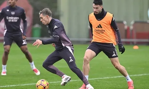 4 điểm nhấn trong buổi tập của Arsenal trước trận Ipswich: Gợi ý thay Saka; Niềm vui Gabriel