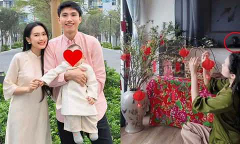 Doãn Hải My làm "vợ đảm" chăm nhà, hình ảnh phản chiếu qua tivi tiết lộ mối quan hệ mẹ chồng - nàng dâu
