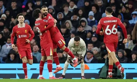 Robertson đổi phản ứng nhanh như chớp về Salah sau trận thắng Man City của Liverpool