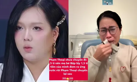 Mẹ bé Bắp lên tiếng giải thích về việc "ứng trước tiền cá nhân đóng viện phí cho con rồi Phạm Thoại chuyển lại sau"