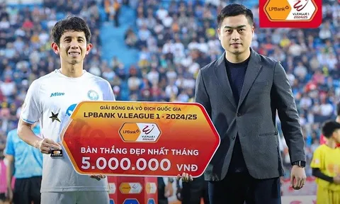 Hồng Duy giành giải Bàn thắng đẹp nhất tháng với siêu phẩm vô lê đẳng cấp