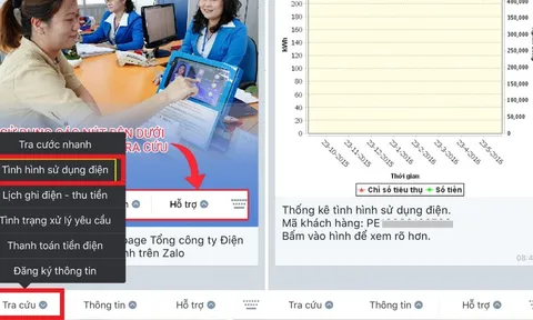 Nhấn nút này trên Zalo: Kiểm tra hóa đơn tiêu thụ theo tuần/tháng đơn giản, chính xác từng đồng