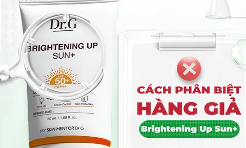 Phân biệt hàng thật - giả kem chống nắng Dr.G Brightening Up Sun+ với 5 điểm dễ nhận biết nhất