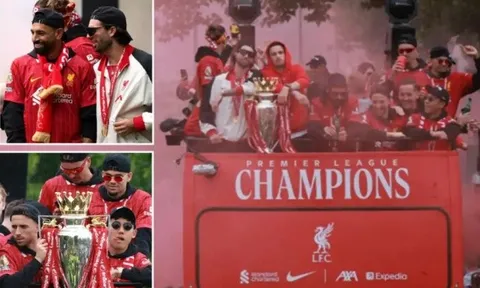 CĐV tràn xuống đường tham dự lễ rước cúp hoành tráng của Liverpool