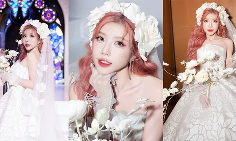 Trang Pháp catwalk đầy tự tin, làm vedette cho show áo cưới của