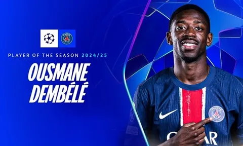 PSG vô địch, Dembele được UEFA trao danh hiệu xuất sắc nhất mùa