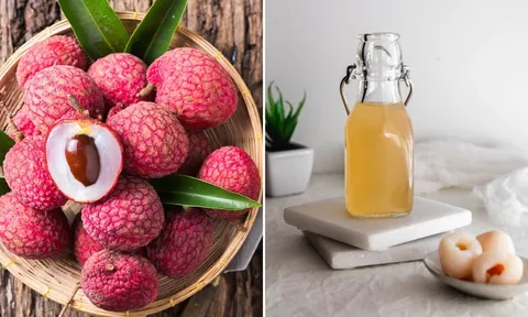 Vải vào mùa, học ngay cách giấm vải chỉ cần 3 nguyên liệu: Thành phẩm thơm ngon, làm 1 lần dùng cả năm