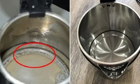 Ấm siêu tốc dùng lâu đọng cặn vàng, đổ thứ này vào đun sôi là sạch sáng như mới, không cần cọ rửa