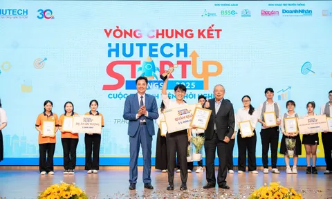Khởi nghiệp với trà sữa thảo mộc viên nén, nam sinh lên ngôi Quán quân HUTECH Startup Wings 2025