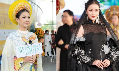 Hoa hậu Miss Cosmo Vietnam Phương Linh đọ sắc cùng dàn hậu tại Vietnam Heritage Áo dài Fest mùa 3