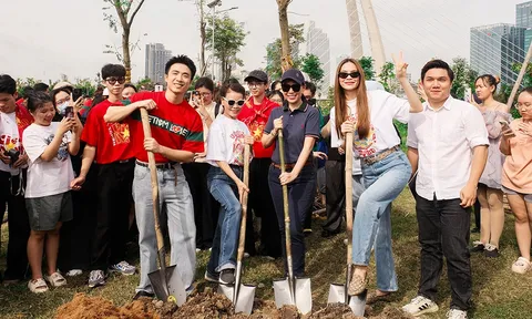 Hồ Ngọc Hà và dàn sao khoe sắc trong buổi sớm, cùng trồng cây cho “Thành phố nở hoa”