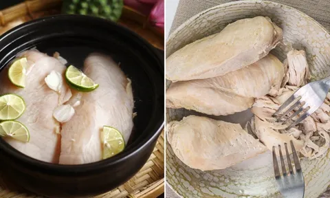 Làm thêm bước này trước khi luộc ức gà, thành phẩm mềm mọng, không khô cứng