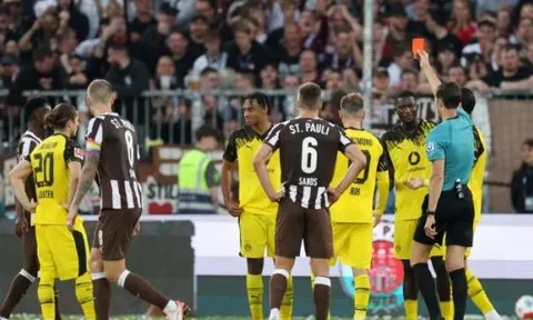 Thẻ đỏ định đoạt, Dortmund hòa St. Pauli trong trận cầu 6 bàn