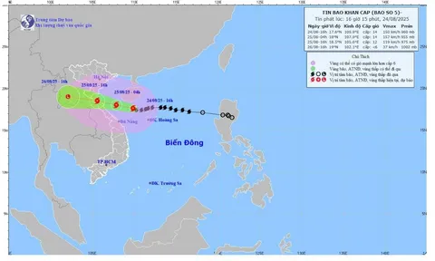 Báo động đỏ: Bão Kajiki giật cấp 17, cấp độ cực kỳ nguy hiểm, biển động dữ dội