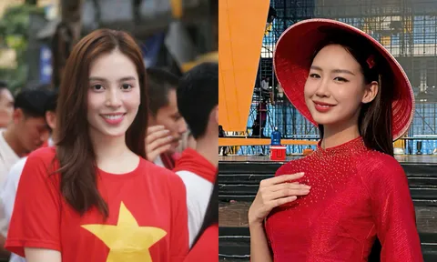 Hoa hậu Bảo Ngọc và Tiểu Vy vinh dự chuẩn bị tham gia diễu binh lịch sử tại Quảng trường Ba Đình