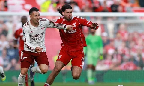 Arsenal có duy nhất 1 cú sút trúng đích trước Liverpool