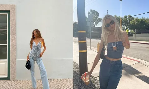 4 công thức mix quần jeans ống rộng giúp kéo dài đôi chân
