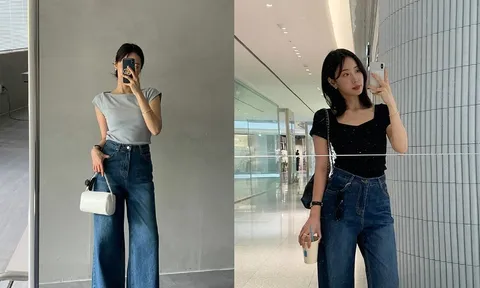 10 cách mix áo thụn và quần ống rộng sang xịn mịn đón Thu sang