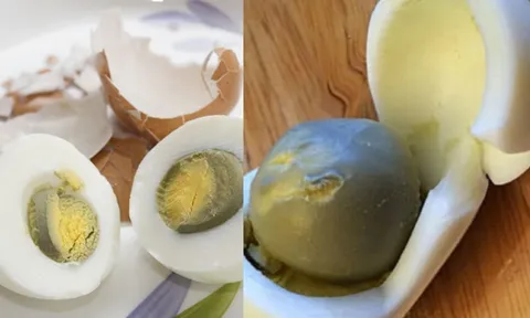 Vì sao đôi khi trứng luộc lên lòng đỏ chuyển màu xanh, ăn có độc không?