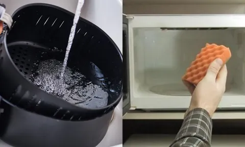 Mẹo làm sạch lò vi sóng và nồi chiên không dầu chỉ trong 2 phút, không cần nước rửa chén