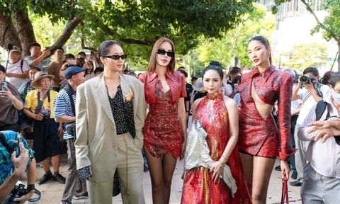 Hoàng Thuỳ, Lê Hoàng Phương cùng NTK Thanh Hương Bùi thu hút ống kính truyền thông quốc tế tại SFW SS26