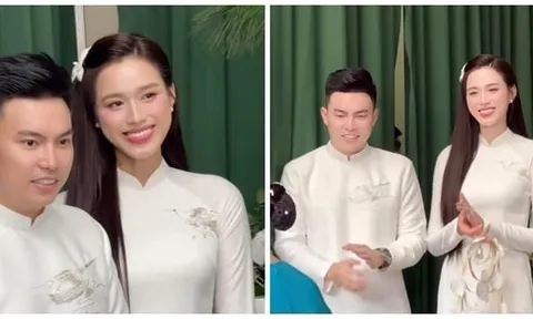 Lộ diện mạo chồng thiếu gia của Hoa hậu Đỗ Thị Hà trong lễ ăn hỏi