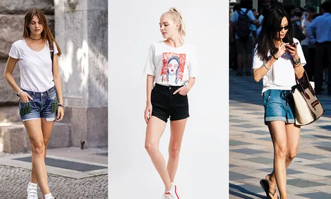 Muôn vàn cách mix áo trắng và kẻ giúp nàng ghi điểm phong cách