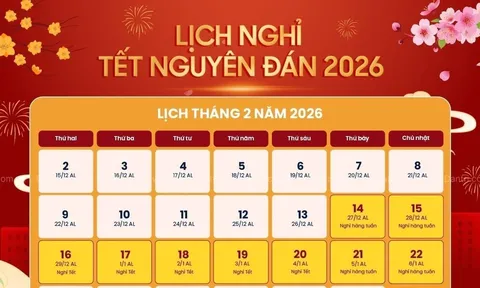 Lịch nghỉ Tết Nguyên đán và Quốc khánh năm 2026 chính thức: Người lao động chuẩn bị đón kỳ nghỉ dài nhất năm