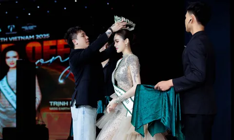 Trịnh Mỹ Anh chính thức nhận sash và vương miện, sẵn sàng chinh phục Miss Earth 2025