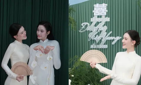 Phù dâu Hoàng Tú Quỳnh: Bóng hồng thầm lặng bên Đỗ Thị Hà trong ngày hạnh phúc