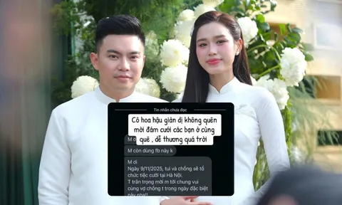 Hoa hậu Đỗ Thị Hà gây xôn xao mạng vì đoạn tin nhắn mời cưới gửi bạn cũ