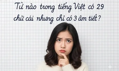 Từ nào tiếng Việt có 29 chữ cái?