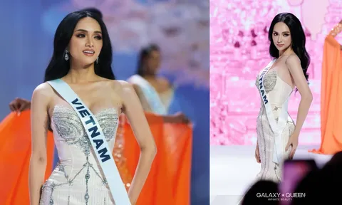 Hương Giang tự hào đeo sash Việt Nam, gặp sự cố nhỏ tại Miss Universe 2025